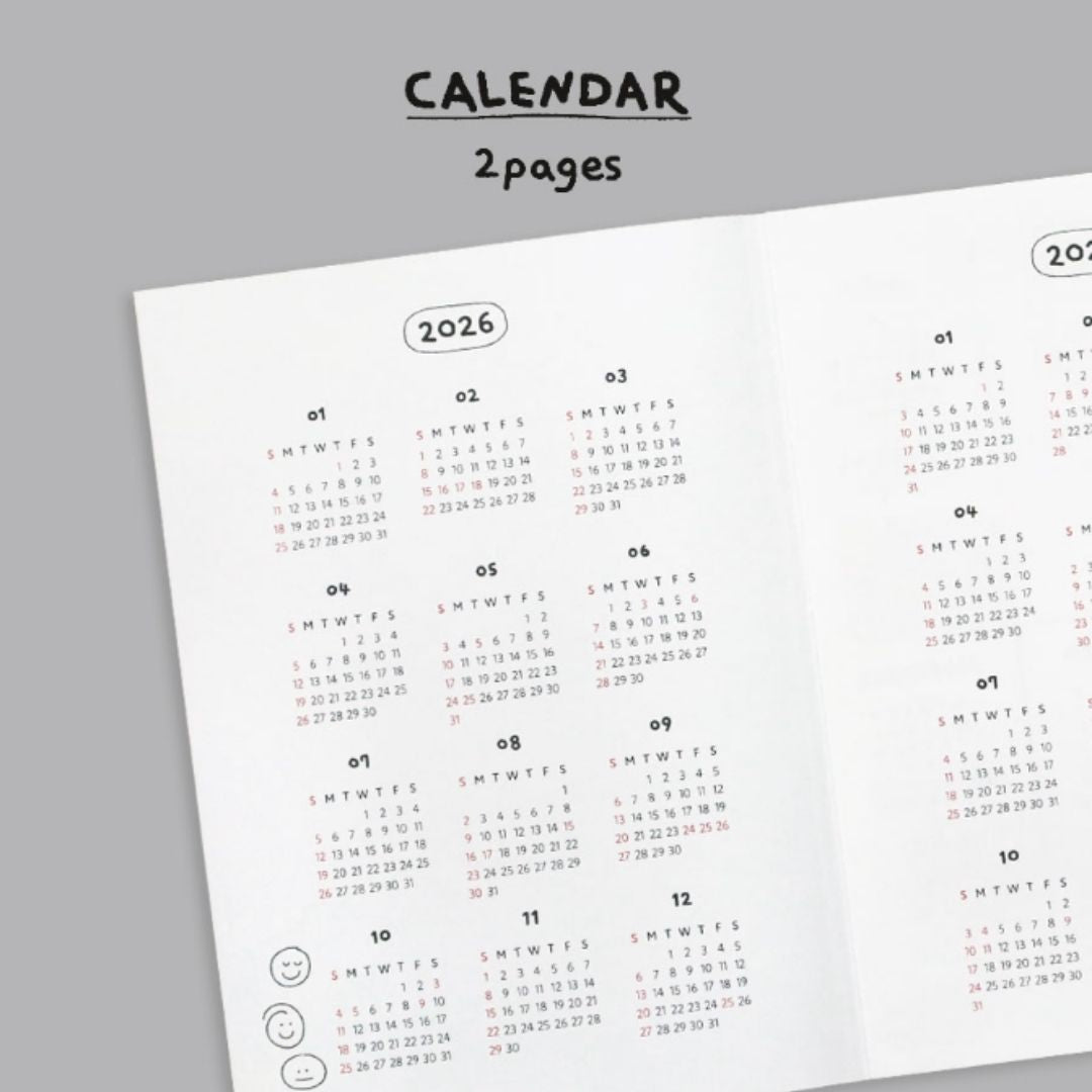 Iconic 2026 Doodle Diary - Semi A5 | Weekly Horizontal