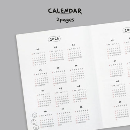 Iconic 2026 Doodle Diary - Semi A5 | Weekly Horizontal