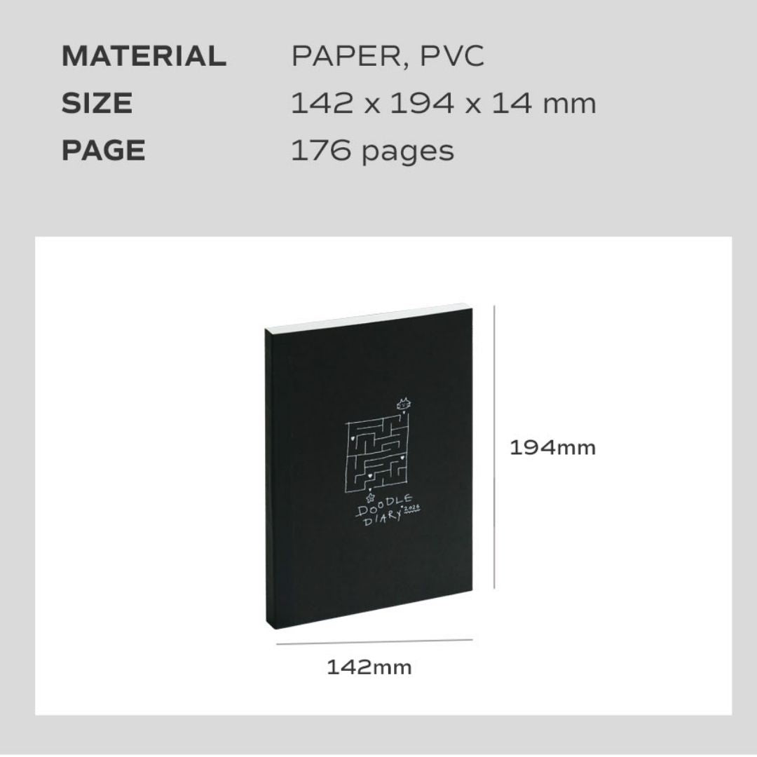 Iconic 2026 Doodle Diary - Semi A5 | Weekly Horizontal