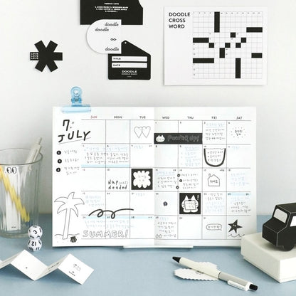 Iconic 2026 Doodle Diary - Semi A5 | Weekly Horizontal