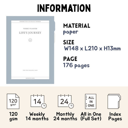 Iconic Life's Journey A5 Planner Refill