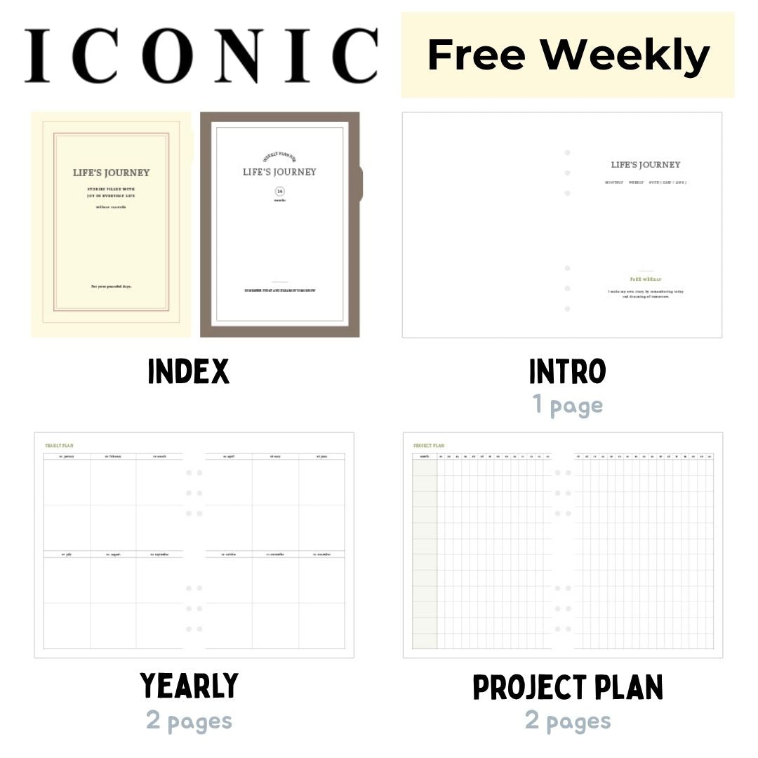 Iconic Life's Journey A5 Planner Refill
