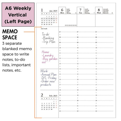 [International Edition] Mark's 2026 Planner Diary Refill - A6 | Weekly Vertical