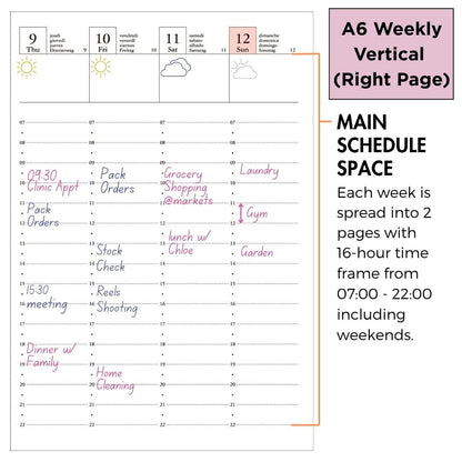 [International Edition] Mark's 2026 Planner Diary Refill - A6 | Weekly Vertical