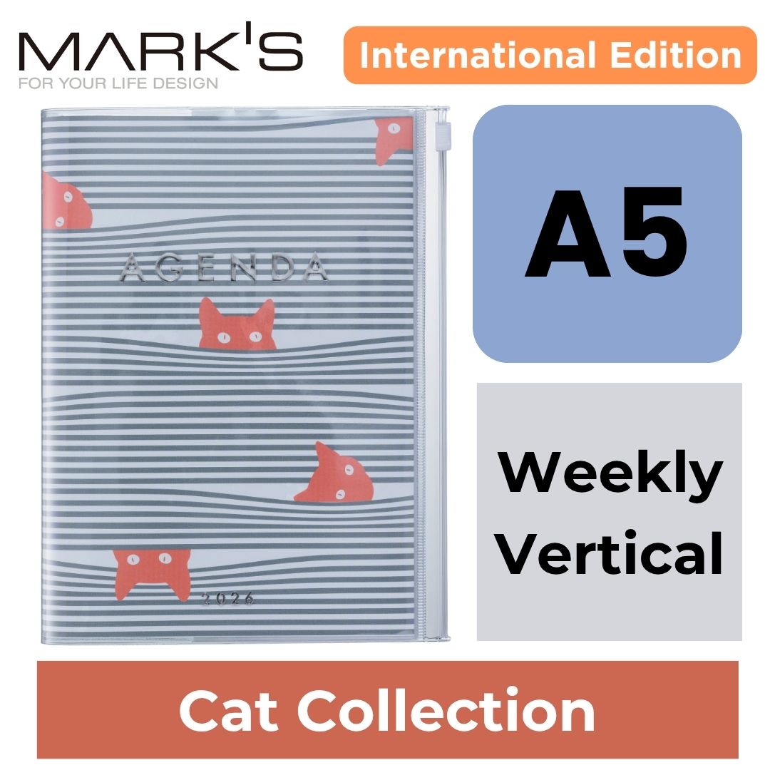 [International Edition] Mark's 2026 Planner Diary - A5 | Weekly Vertical | Cat