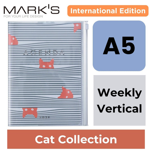 [International Edition] Mark's 2026 Planner Diary - A5 | Weekly Vertical | Cat