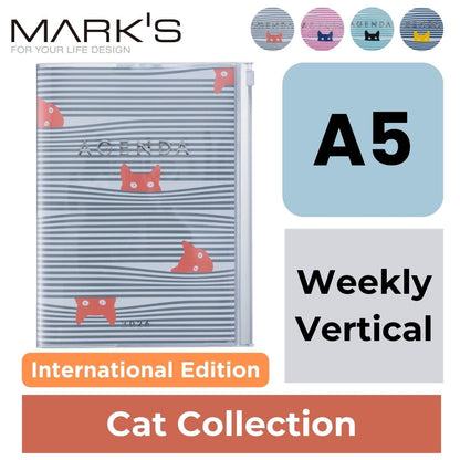 [International Edition] Mark's 2026 Planner Diary - A5 | Weekly Vertical | Cat