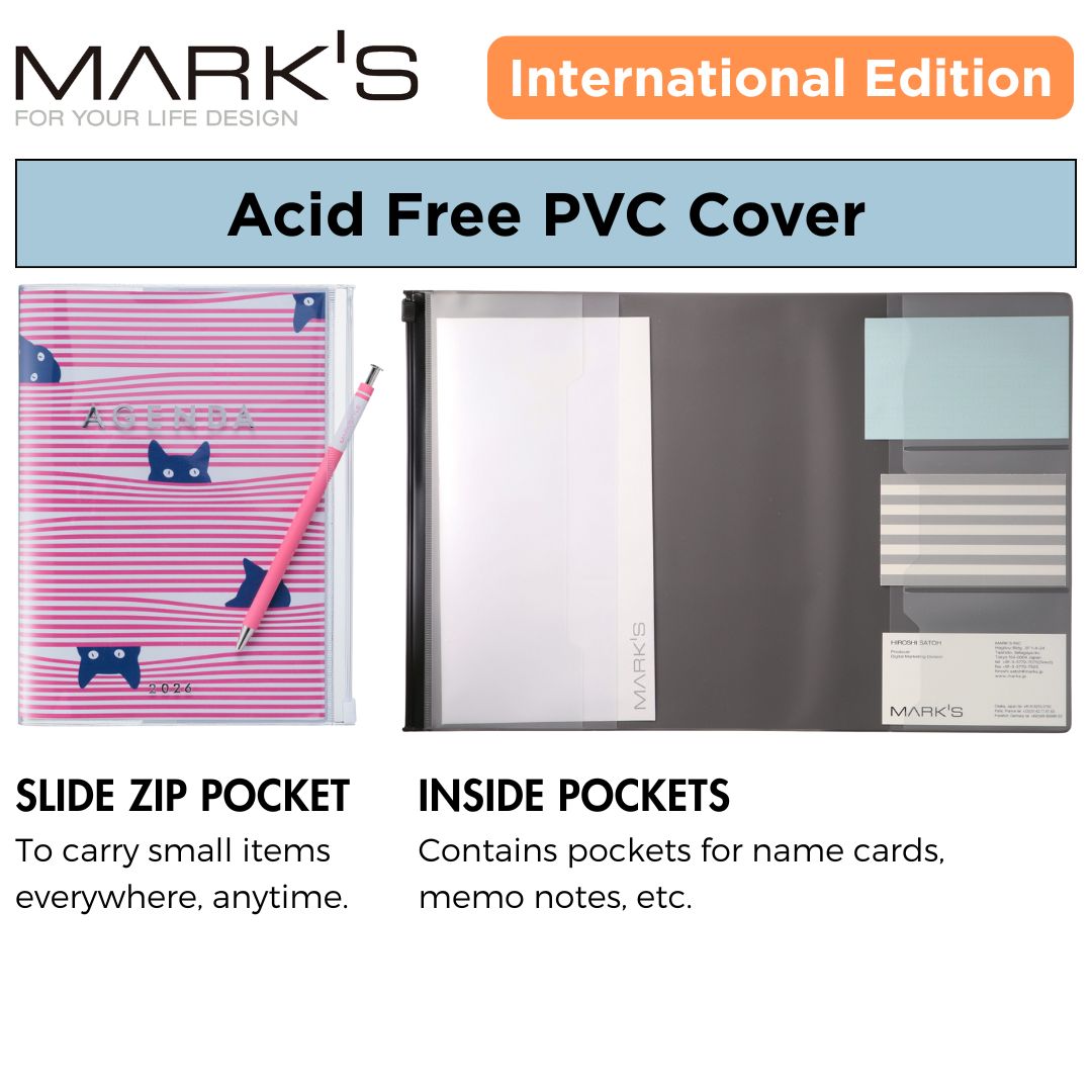 [International Edition] Mark's 2026 Planner Diary - A5 | Weekly Vertical | Cat
