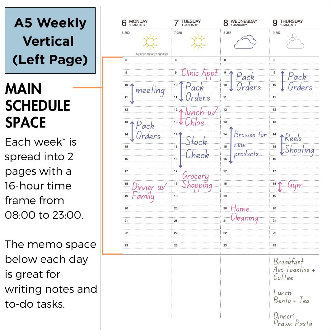 [International Edition] Mark's 2026 Planner Diary - A5 | Weekly Vertical | Cat