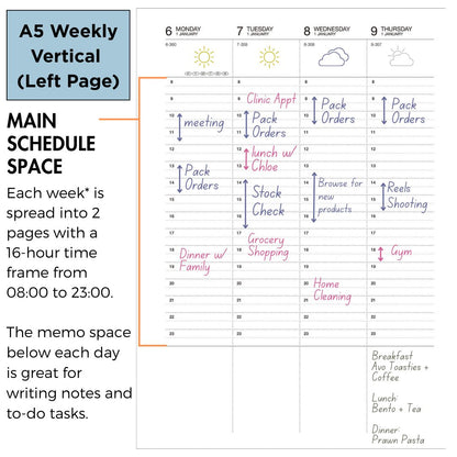 [International Edition] Mark's 2026 Planner Diary - A5 | Weekly Vertical | Cat