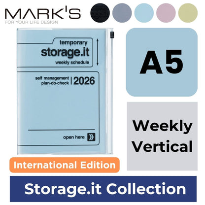 [International Edition] Mark's 2026 Planner Diary - A5 | Weekly Vertical | Storage.it