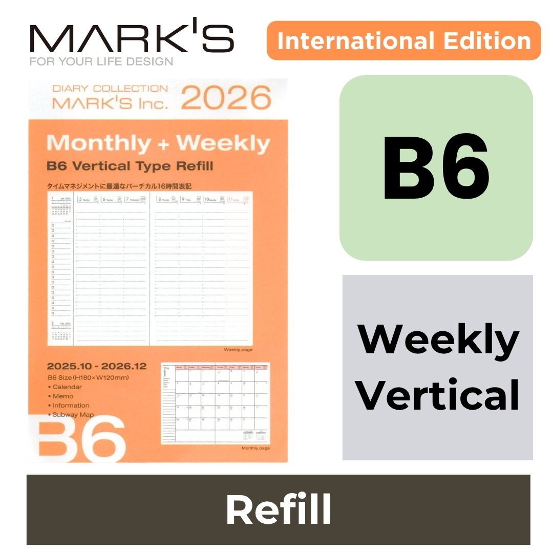 [International Edition] Mark's 2026 Planner Diary Refill - B6 | Weekly Vertical