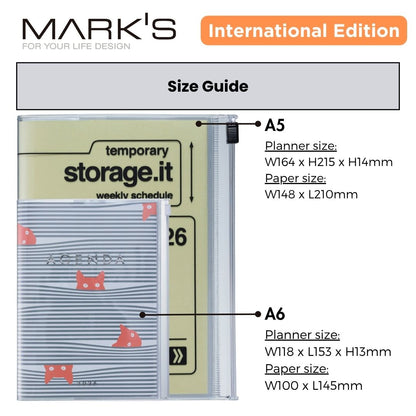 [International Edition] Mark's 2026 Planner Diary Refill - A6 | Weekly Vertical