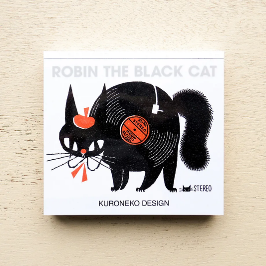 Cozyca Products x Kuroneko Design Memo Block - Robin the Black Cat