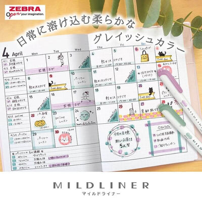 [2025 New Colours] Zebra MILDLINER Double Ended Highlighter Set -  Calm & Mild