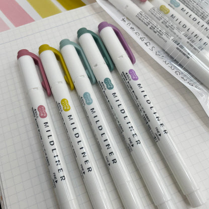 [2025 New Colours] Zebra MILDLINER Double Ended Highlighter - Calm & Mild | Individual Pens