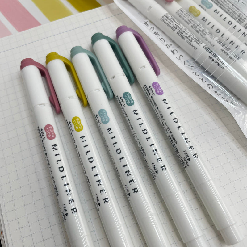 [2025 New Colours] Zebra MILDLINER Double Ended Highlighter Set -  Calm & Mild