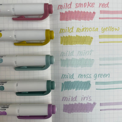 [2025 New Colours] Zebra MILDLINER Double Ended Highlighter Set -  Calm & Mild