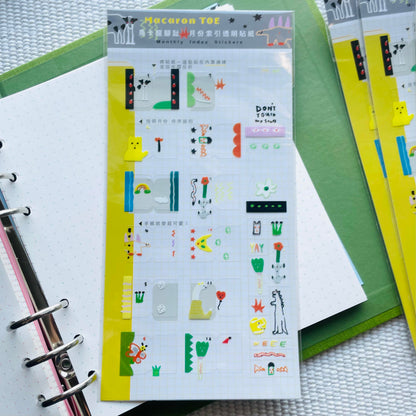 Macaron TOE Clear Monthly Index Stickers - Wonder Garden