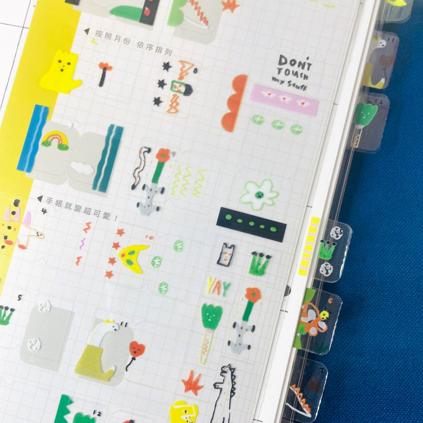 Macaron TOE Clear Monthly Index Stickers - Wonder Garden