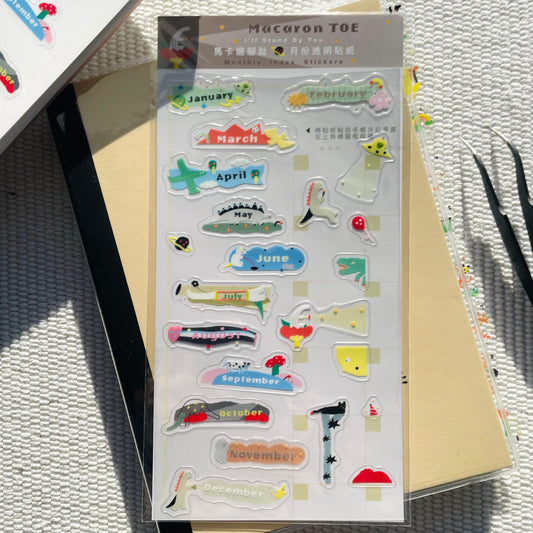 Macaron TOE Clear Monthly Stickers - I'll Stand By You