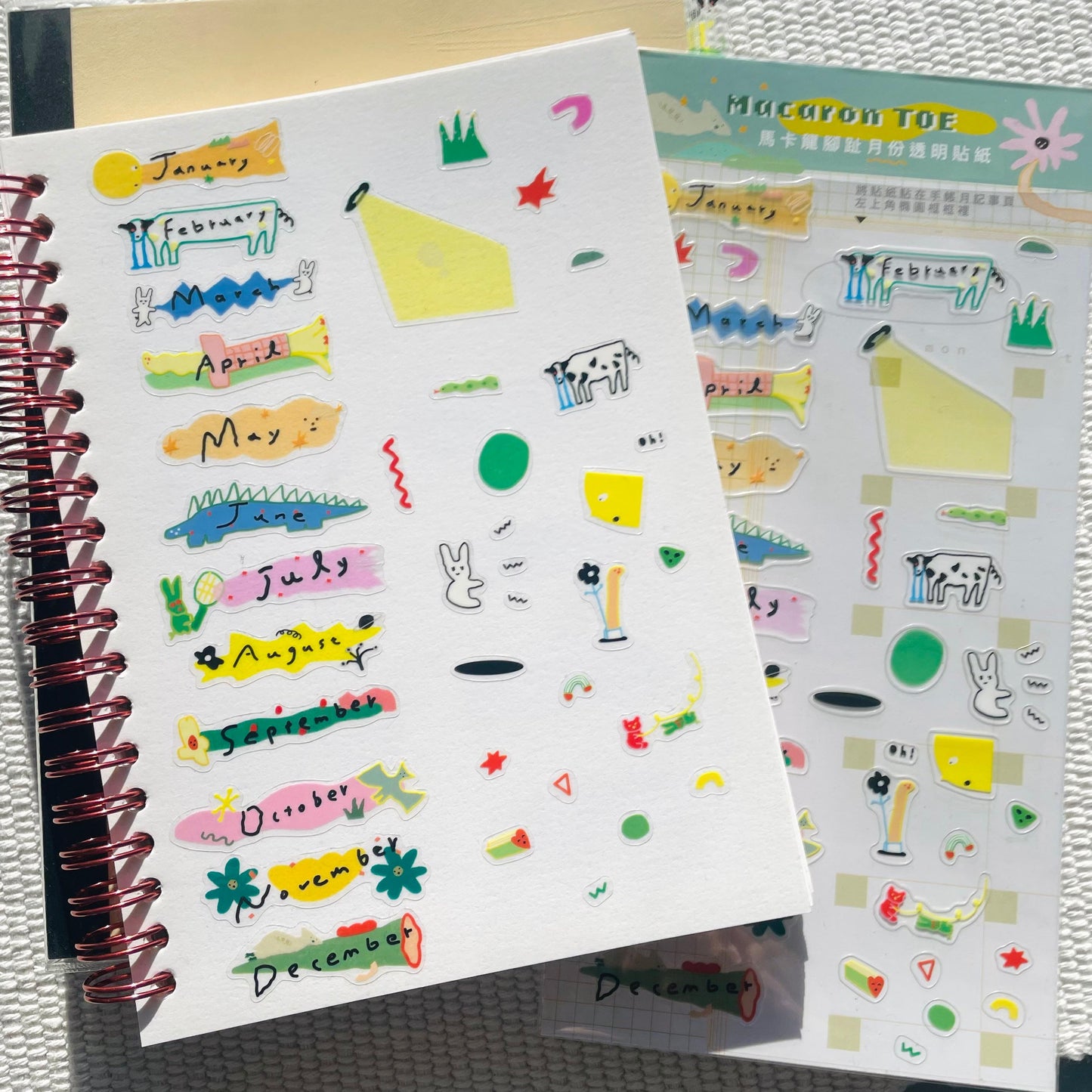 Macaron TOE Clear Monthly Stickers - Wonder Garden