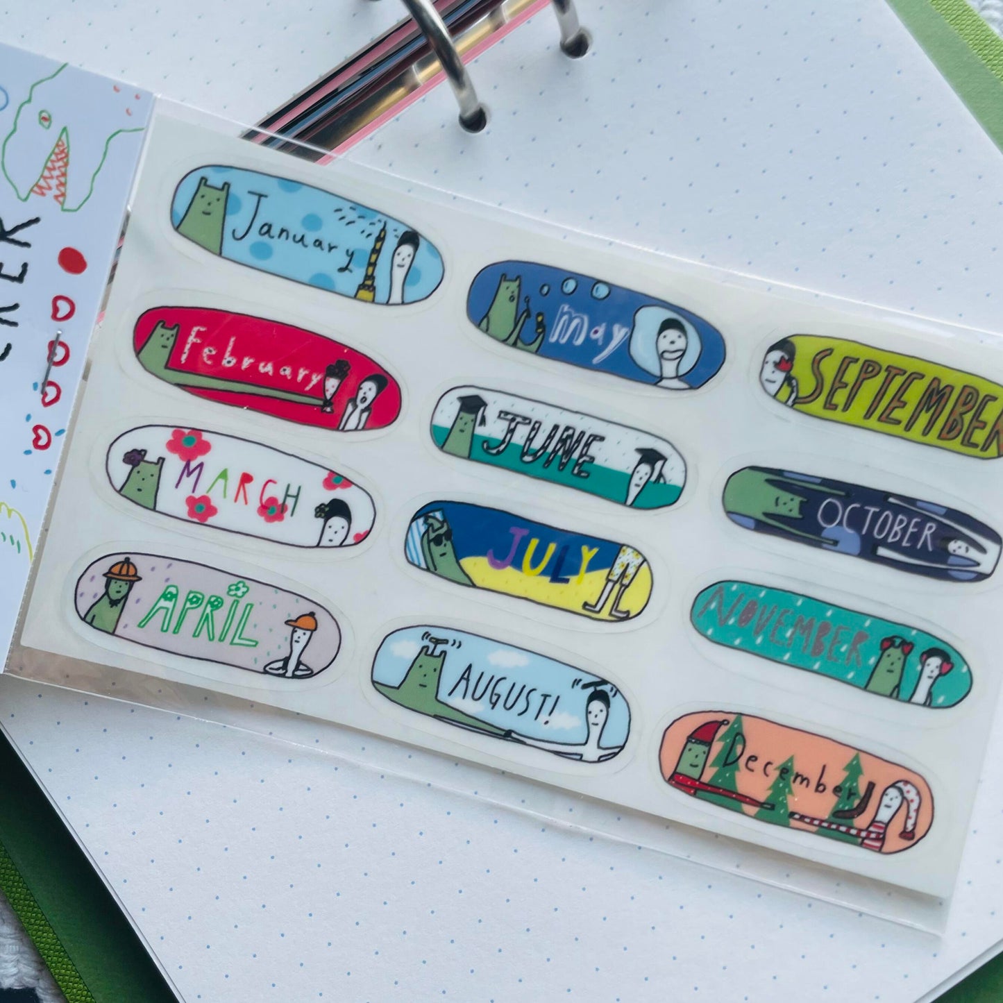 Macaron TOE Clear Sticker - Monster Months