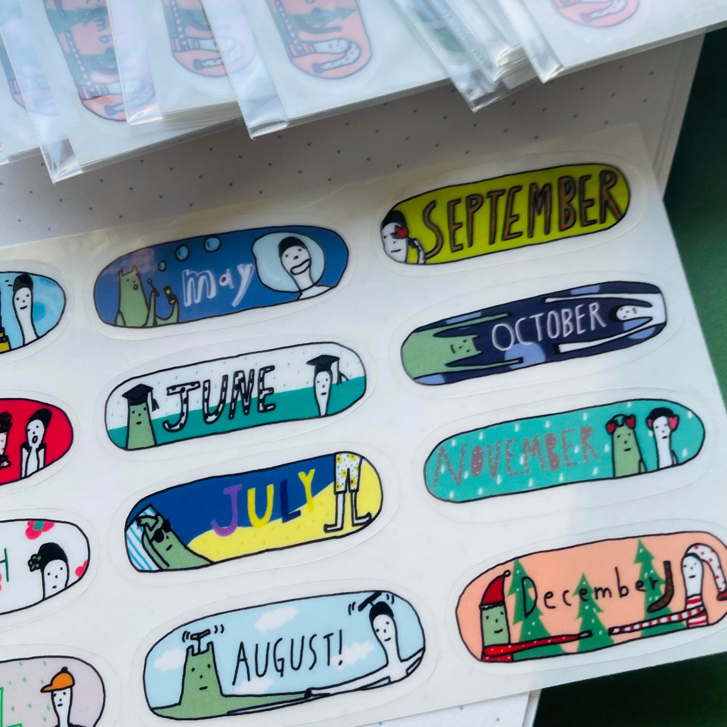 Macaron TOE Clear Sticker - Monster Months