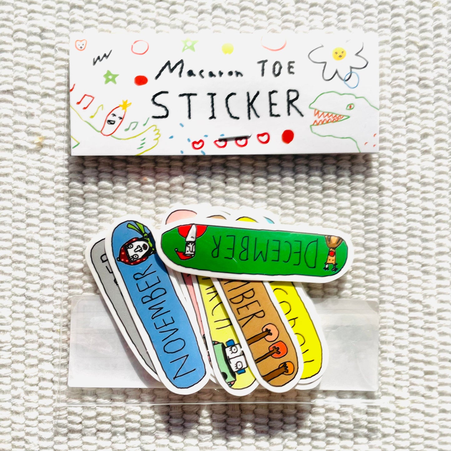 Macaron TOE Flake Sticker - Months