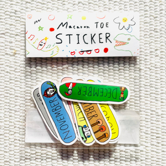 Macaron TOE Flake Sticker - Months