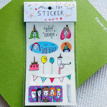 Macaron TOE Clear Sticker - Happy Birthday