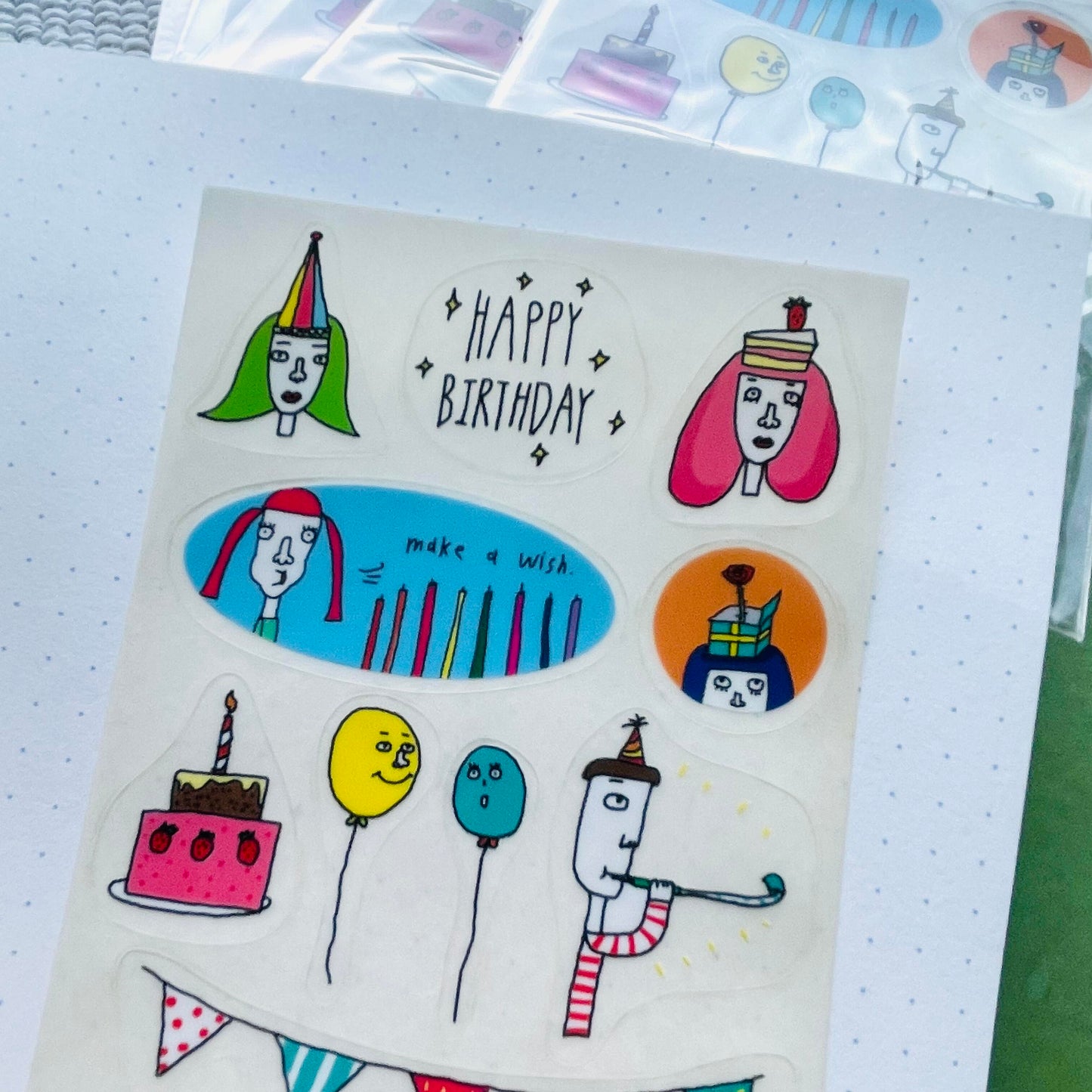 Macaron TOE Clear Sticker - Happy Birthday