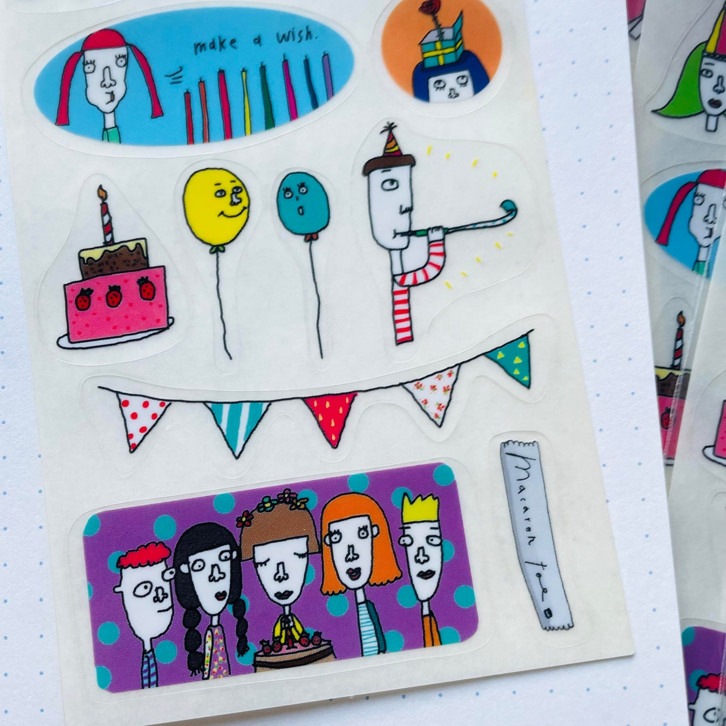 Macaron TOE Clear Sticker - Happy Birthday