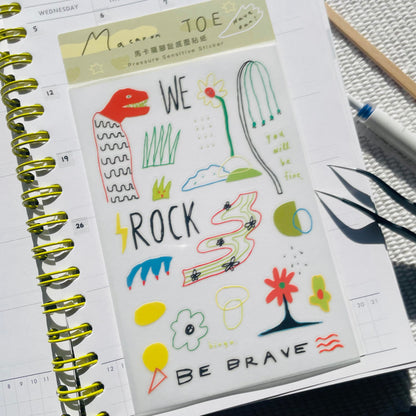 Macaron TOE Transfer Sticker - Be Brave