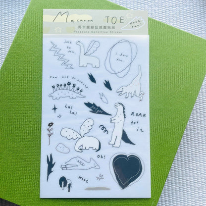 Macaron TOE Transfer Sticker - Dinosaur Whispers