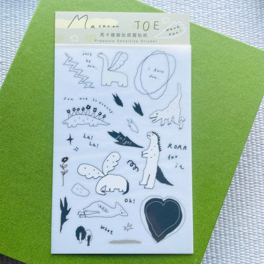 Macaron TOE Transfer Sticker - Dinosaur Whispers