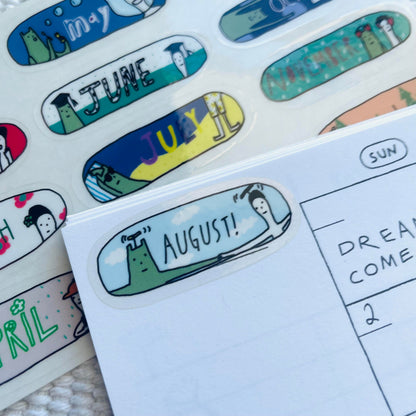 Macaron TOE Clear Sticker - Monster Months