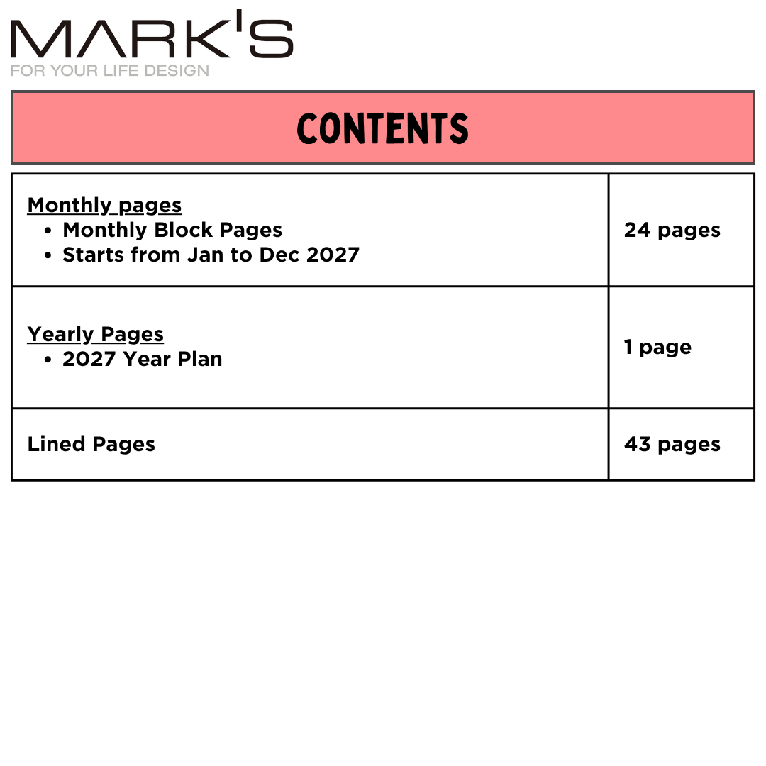 Mark's 2027 Notebook Calendar - Small | Vertical | Bunch Brother