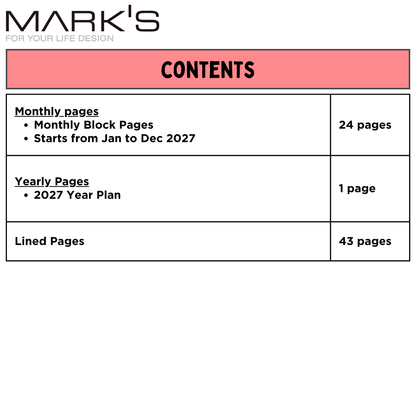 Mark's 2027 Notebook Calendar - Small | Vertical | Bunch Brother