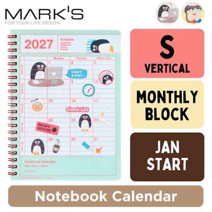 Mark's 2027 Notebook Calendar - Small | Vertical | Bunch Brother