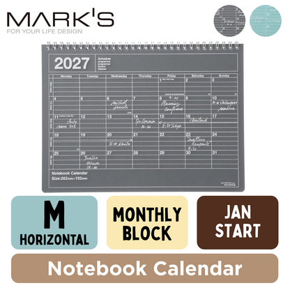 Mark's 2027 Notebook Calendar - Medium | Horizontal