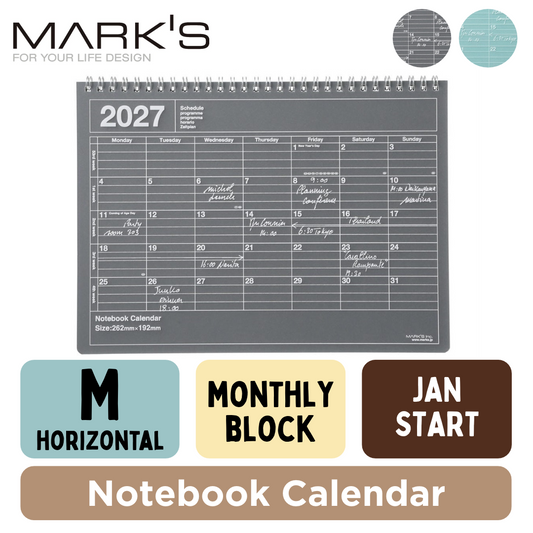 Mark's 2027 Notebook Calendar - Medium | Horizontal