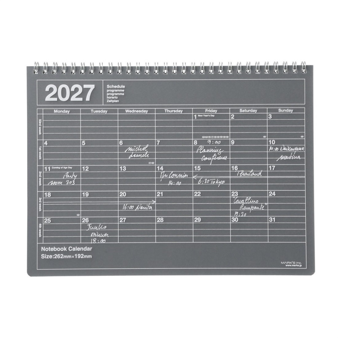 Mark's 2027 Notebook Calendar - Medium | Horizontal