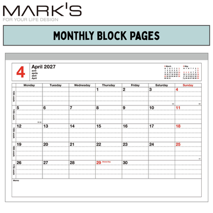 Mark's 2027 Notebook Calendar - Medium | Horizontal