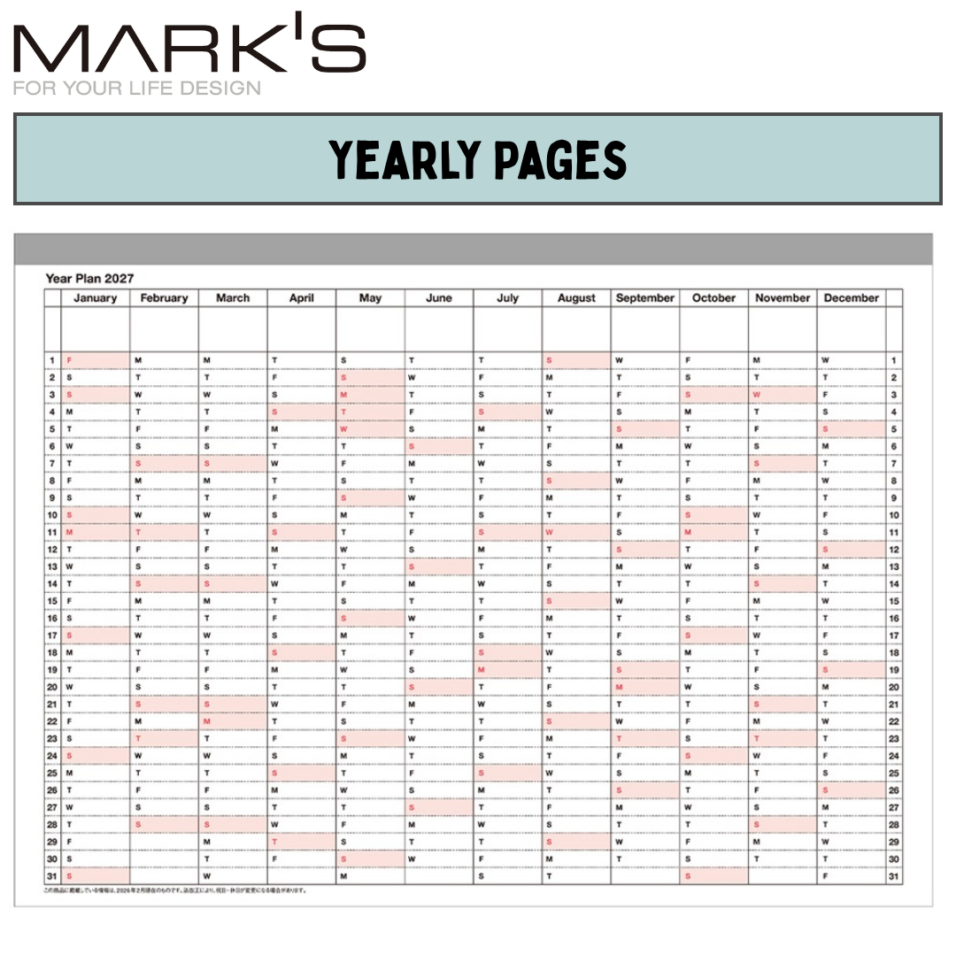 Mark's 2027 Notebook Calendar - Medium | Horizontal