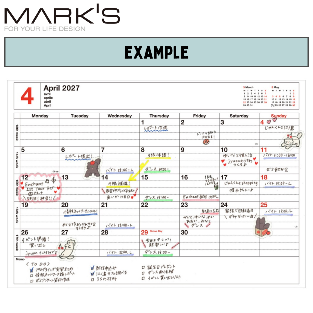 Mark's 2027 Notebook Calendar - Medium | Horizontal