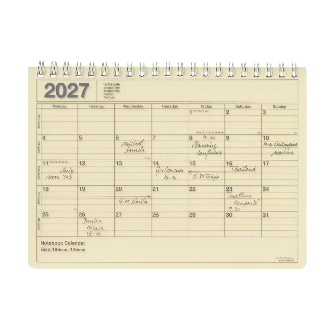 Mark's 2027 Notebook Calendar - Small | Horizontal