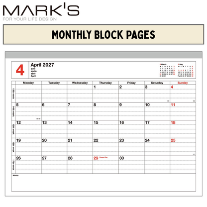 Mark's 2027 Notebook Calendar - Small | Horizontal