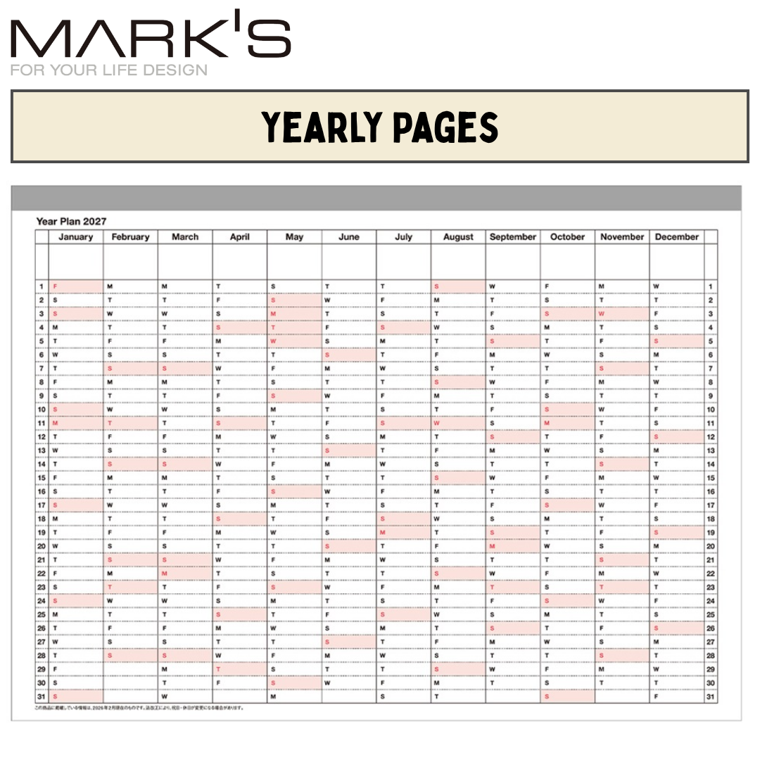 Mark's 2027 Notebook Calendar - Small | Horizontal
