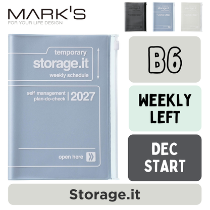 Mark's 2027 Planner Diary - B6 | Weekly Left | Storage.it
